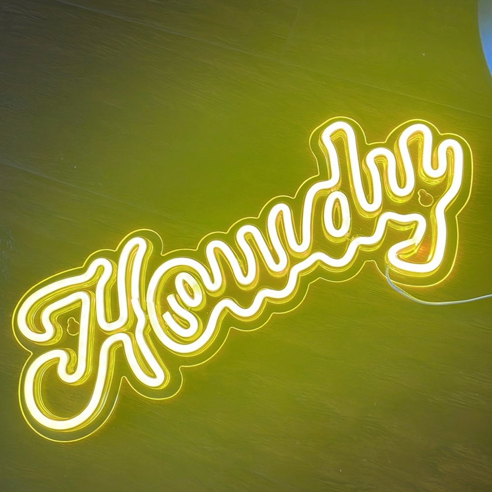 Neon 'Howdy' Sign - Picture 7 of 7